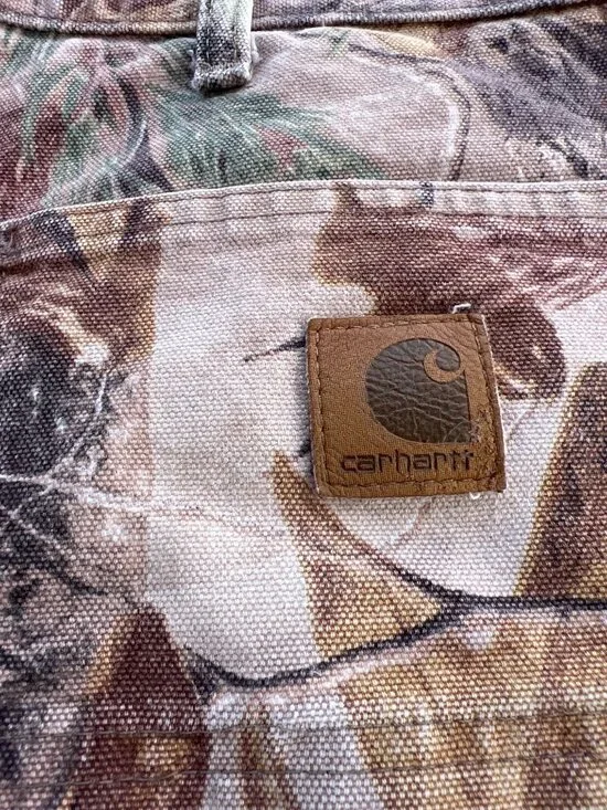 Vintage Carhartt Mens 38x34 Camo Dungaree Fit Pants Hunting Realtree D4 - Picture 7 of 7